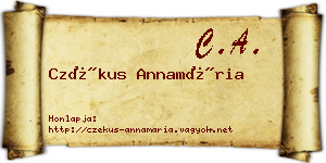 Czékus Annamária névjegykártya