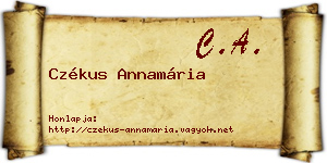 Czékus Annamária névjegykártya